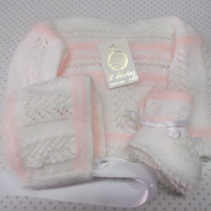 Conjunto en espiga en rosa o azul (0-3 meses)